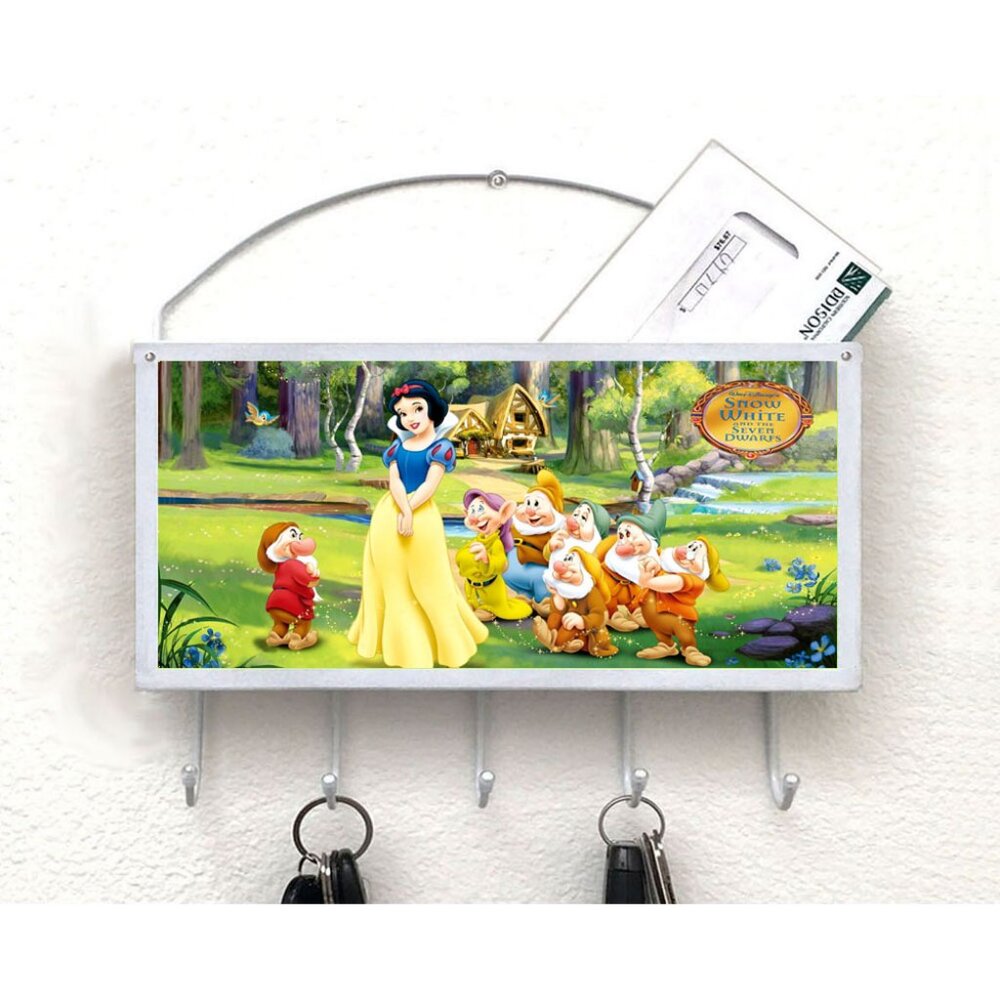 Snow White and 7 Dwarfs Mail Organizer, Mail Holder, Key Rack, Mailbox